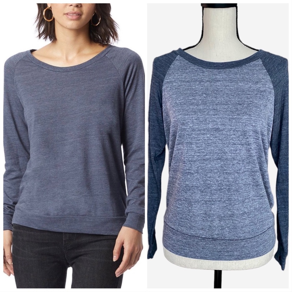 Alternative Apparel Ladies' Slouchy Eco Navy Jersey Pullover - Picture 1 of 5